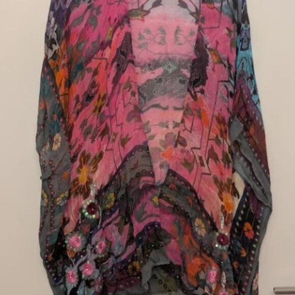 Soft Surroundings Floral Cabana Lightweight Wrap Topper - Picture 4 of 5